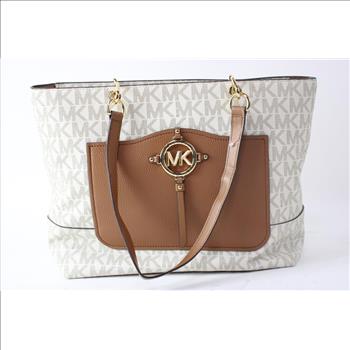 Michael Kors Tote Bag, White/Brown