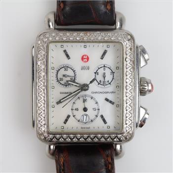 Michele Deco Diamond Chronograph Watch