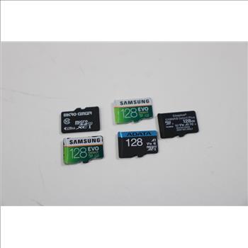 MicroSD Memory Cards, 128GB, Lot Of 5