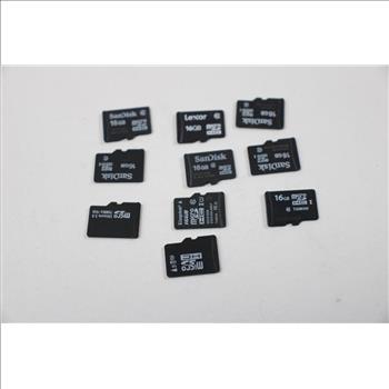 MicroSD Memory Cards, 16GB, Lot Of 10