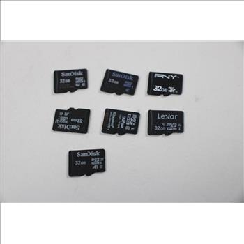 MicroSD Memory Cards, 32GB, Lot Of 7