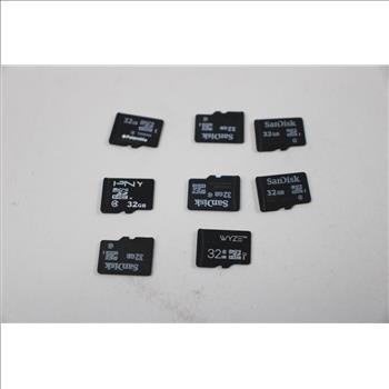 MicroSD Memory Cards, 32GB, Lot Of 8