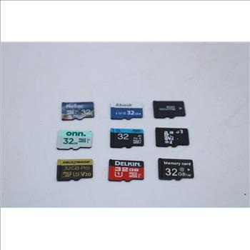 MicroSD Memory Cards, 32GB, Lot Of 9