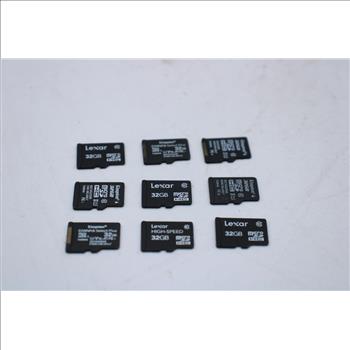MicroSD Memory Cards, 32GB, Lot Of 9