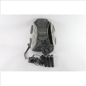 Microsoft Xbox 360 Backpack, With Microsoft And Rock Band Microphones, 5 Pieces