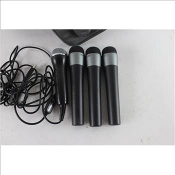 Microsoft Xbox 360 Backpack, With Microsoft And Rock Band Microphones, 5 Pieces