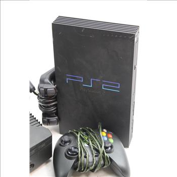 Microsoft Xbox Console, Sony Playstation 2 Console, & Controllers; 6 Pieces