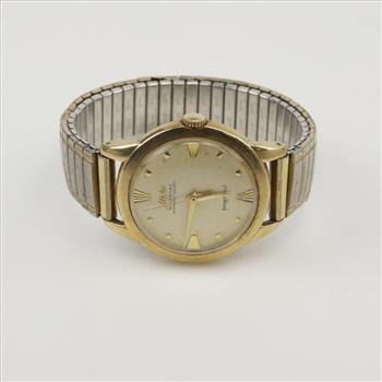 Mido Multifort 14kt Gold Case Powerwind Watch