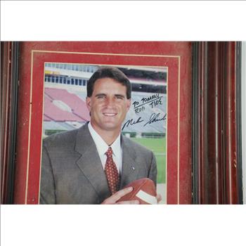 Mike Shula Autographed And Framed Picture
