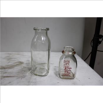 Milk Glass Bottles, 2 Pieces