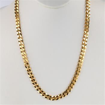 Milor Sterling Silver GP Curb Link Necklace