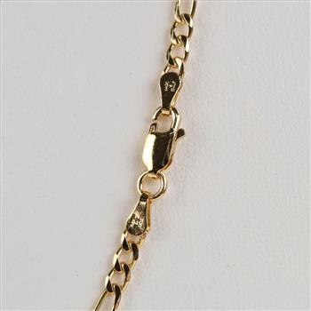 Milor Sterling Silver GP Figaro Link Necklace
