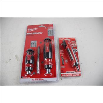 Milwaukee 14-in-1 Multi-Bit Driver Set, And Impact Right Angle Adapter, 2 Pieces