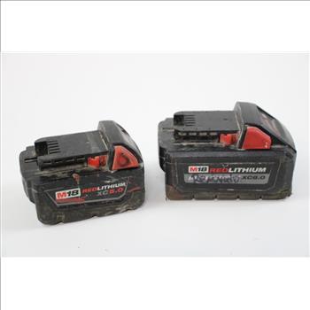 Milwaukee 5.0AH And 6.0AH Battery Packs, 2 Pieces