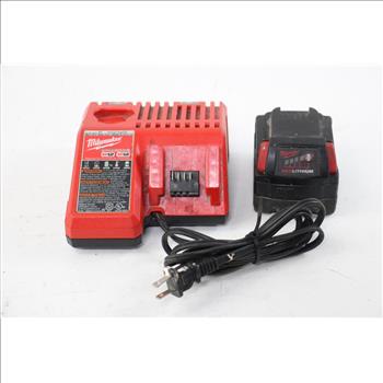 Milwaukee Battery Charger And Battery Pack, 2 Pieces
