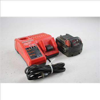 Milwaukee Battery Pack And Charger, 2 Pieces