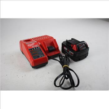 Milwaukee Battery Pack And Charger, 2 Pieces