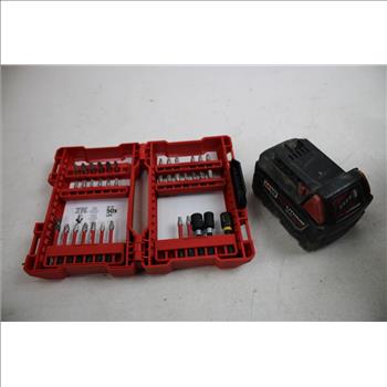 Milwaukee Bit Set, Battery, Headlight, Torque Lock