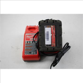 Milwaukee Charger With M18 Red Lithium XC5.0 Battery