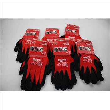 Milwaukee Cut Level 1 Dipped Gloves Bulk Lot, Size XL, 6 Pieces