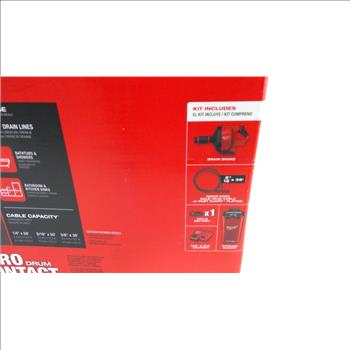 Milwaukee Drain Snake W/ Cable Drive Locking Feed System Kit