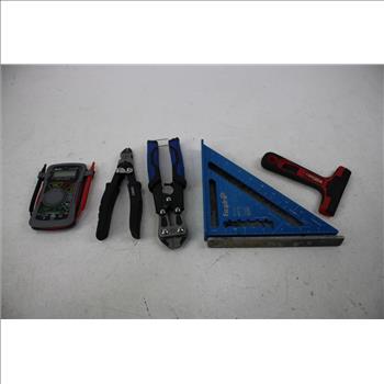 Milwaukee Drill Bits, Digital Multimeter, Pliers, And More In Kobalt Tool Bag