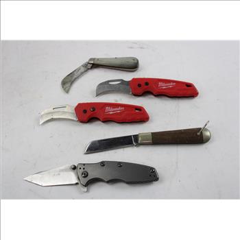 Milwaukee Knife And Other Knives, 5 Pieces