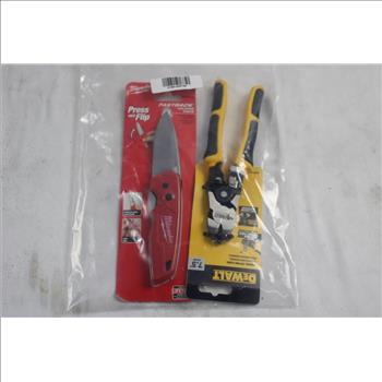 Milwaukee Knife, Dewalt Cutting Pliers, 2 Pieces