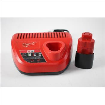 Milwaukee M12 Charger And FlyLinkTech Battery Pack, 2 Pieces