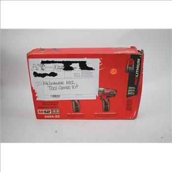 Milwaukee M12 Cordless 3/8" Drill/Driver, 1/4" Hex Impact Driver 2-Tool Combo Kit