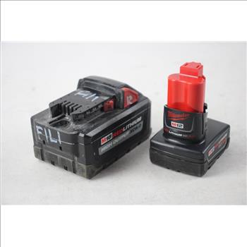 Milwaukee M12 & M18 Battery Packs, 2 Pieces