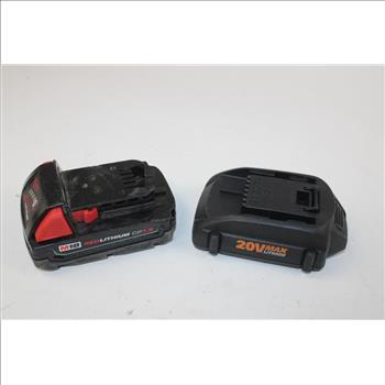Milwaukee M18 Red Lithium CP 1.5 Battery Pack 48-11-1815 And Worx 20V Max Lithium Battery Pack WA3520