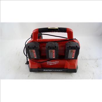Milwaukee Packout 6 Bay Rapid Charger W/ Batteries