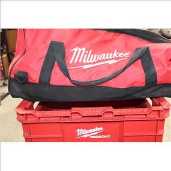 Milwaukee Packout Rolling Stackable Tool Box System And Tool Bag With Mixed Tools