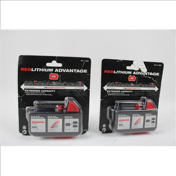 Milwaukee Red Lithium XC5.0 Battery Packs, 2 Pieces