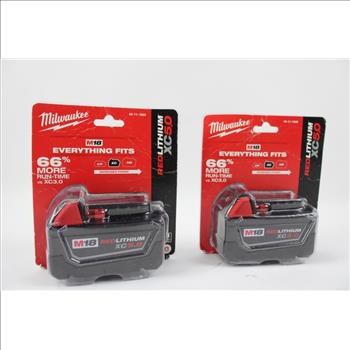 Milwaukee Red Lithium XC5.0 Battery Packs, 2 Pieces