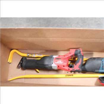 Milwaukee Sawzall Reciprocating Saw, Bosch Reciprocating Saw, Dewalt & Stanley Plying Bars, Craftsman V20-2.0Ah Lithium Battery