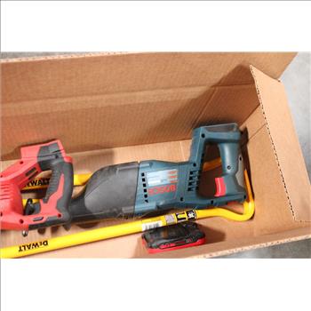Milwaukee Sawzall Reciprocating Saw, Bosch Reciprocating Saw, Dewalt & Stanley Plying Bars, Craftsman V20-2.0Ah Lithium Battery