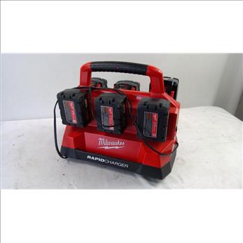Milwaukee Six Rapid Charger And Batterys