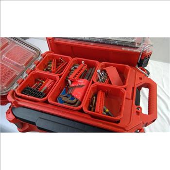 Milwaukee Storage Boxes (3) With Misc Tools