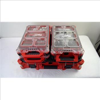 Milwaukee Storage Boxes (3) With Misc Tools