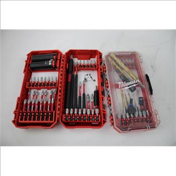 Milwaukee Tool Bag With Shockwave Impact Duty, Screwdriver, Locking Pliers, & Drill Bits 6 Pieces