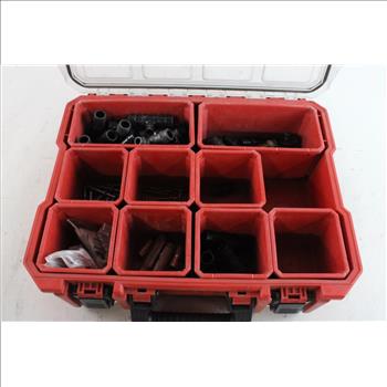 Milwaukee Tool Case With Various Pipes And Screws, 10+ Pieces