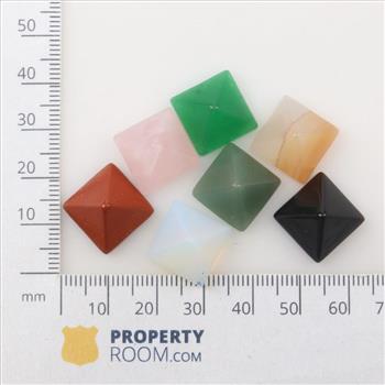 Mini Pyramid Loose Feng Shui Craft Stones, 7 Pieces, Includes Gemstones