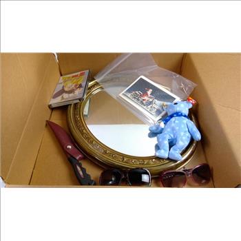 Mirror, Beanie Baby 1999 Holiday Teddy, Sunglasses, Eagle Claw Knife, And More