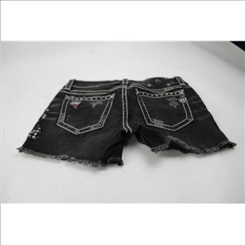 Miss Me Flag Signature Shorts, Black, Size 29