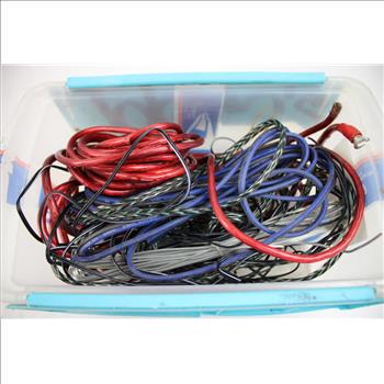 Mixed Cable Lot With Kenwood Stereo, And Pulley Tool