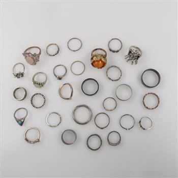 Mixed Fashion Rings, 25+ Pieces