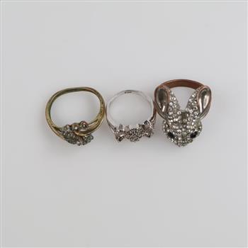 Mixed Fashion Rings, 3 Pieces