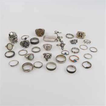 Mixed Fashion Rings, 35 Pieces
